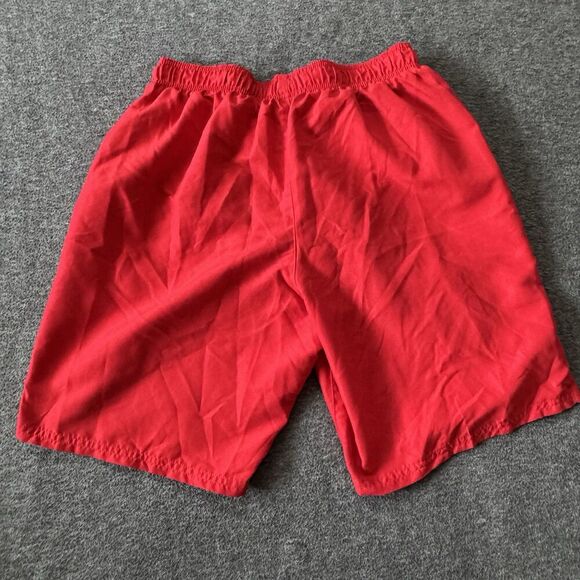 Nike Swim Trunks Mens Shorts Red NESSA558 Medium Swoosh Lined - Picture 3 of 10